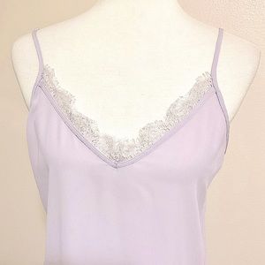 Rachael Zoe Lace Trim Cami Lavender S, M